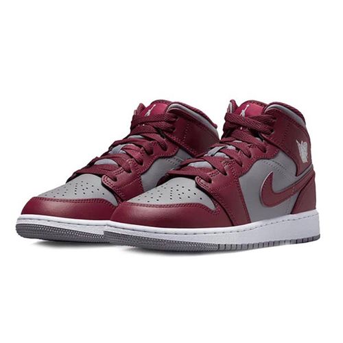 Giày Thể Thao Nike Jordan 1 High Mid GS Cherrywood Red DQ8423-615 Màu Xám Đỏ Size 35.5